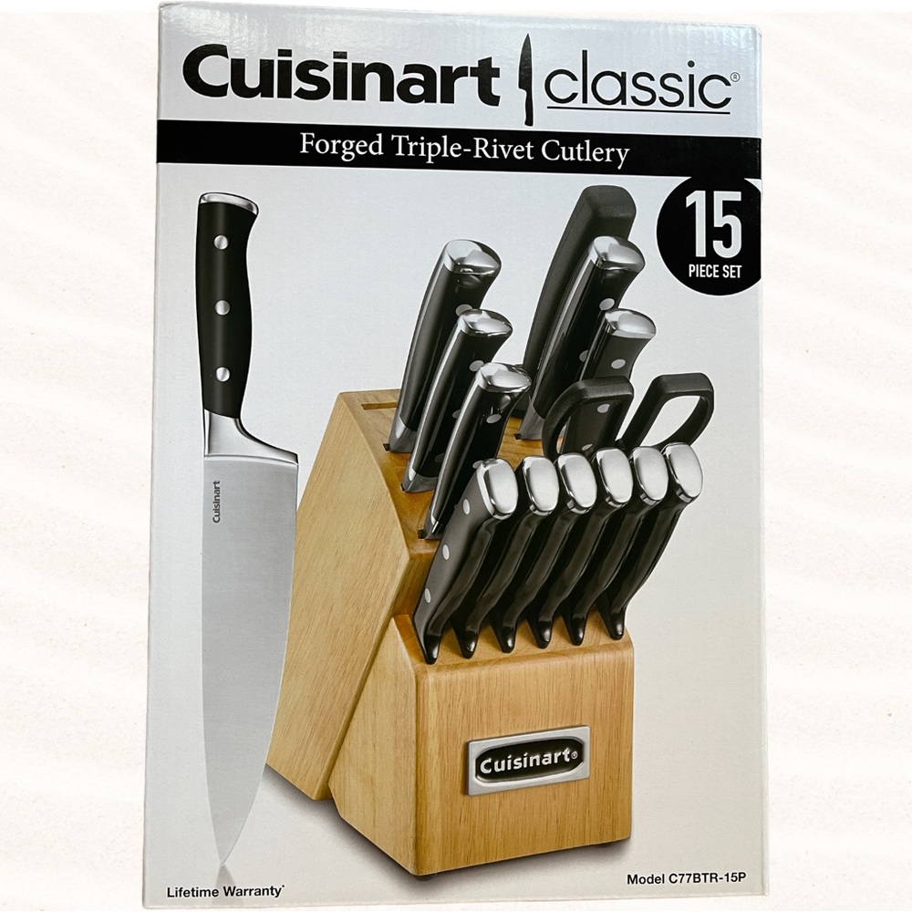 CUISINART Knives -15-pc Triple-Rivet Set - BRAND NEW UNOPENED BOX! - Picture 1 of 5